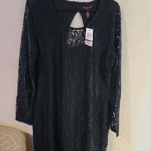 Material Girl Black Lace Top